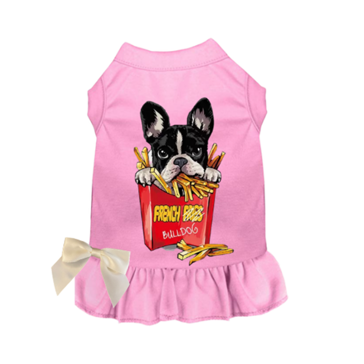 Frenchie Fries Dog Dress & Tee