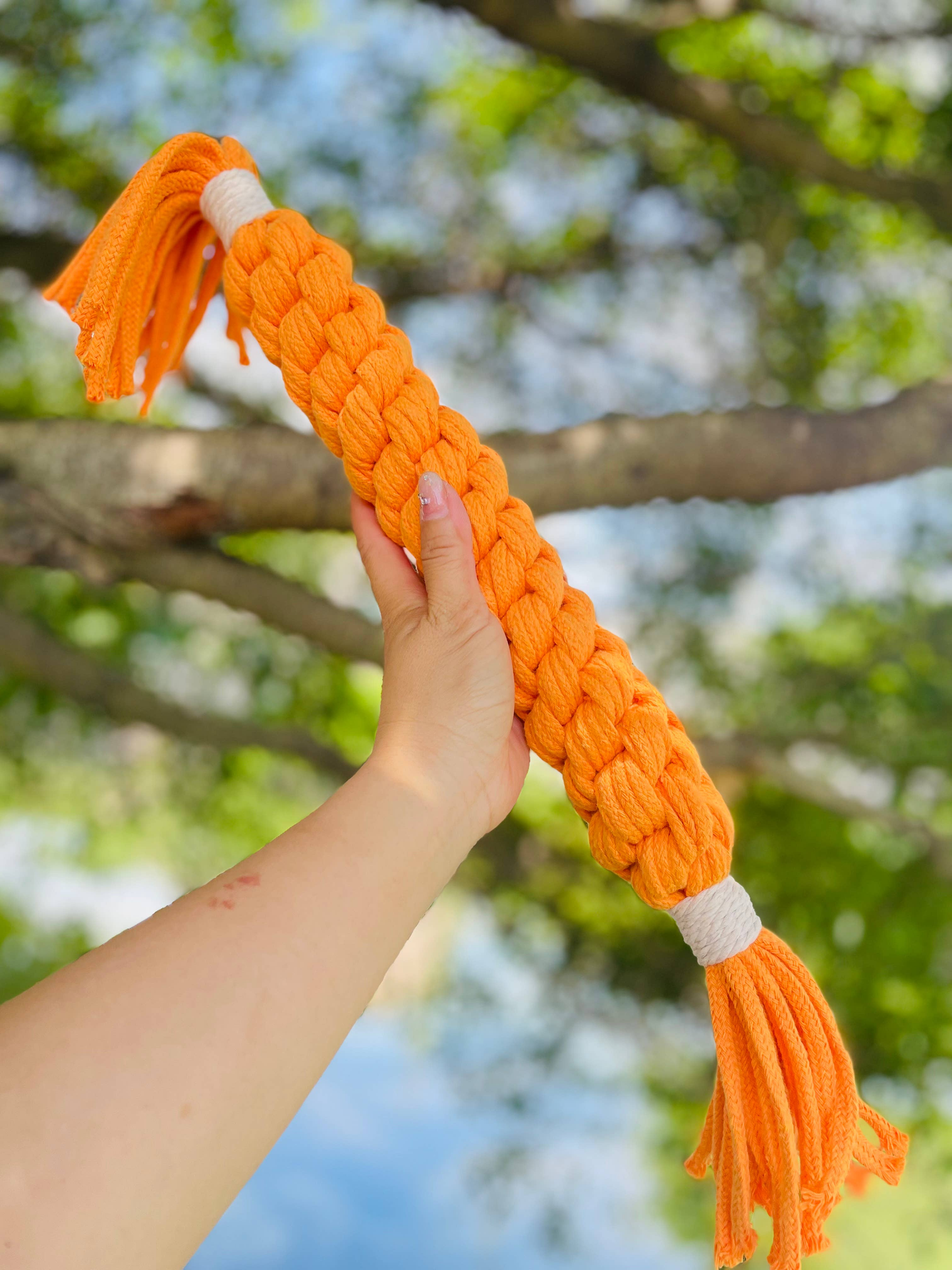 CSCORD - Large Orange Handmade Macrame Candy Rope