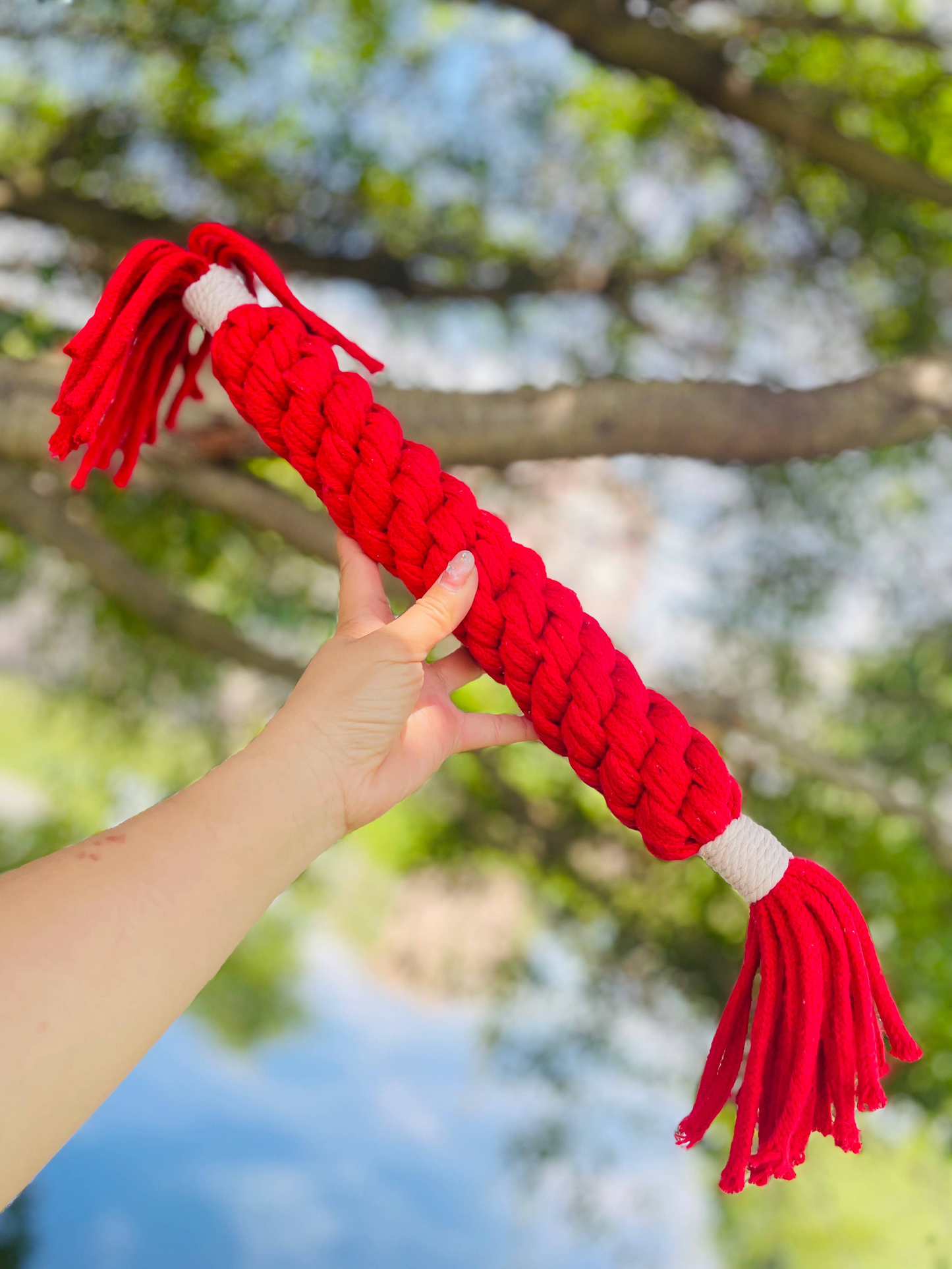 CSCORD - Large Red Handmade Macramé Candy Rope