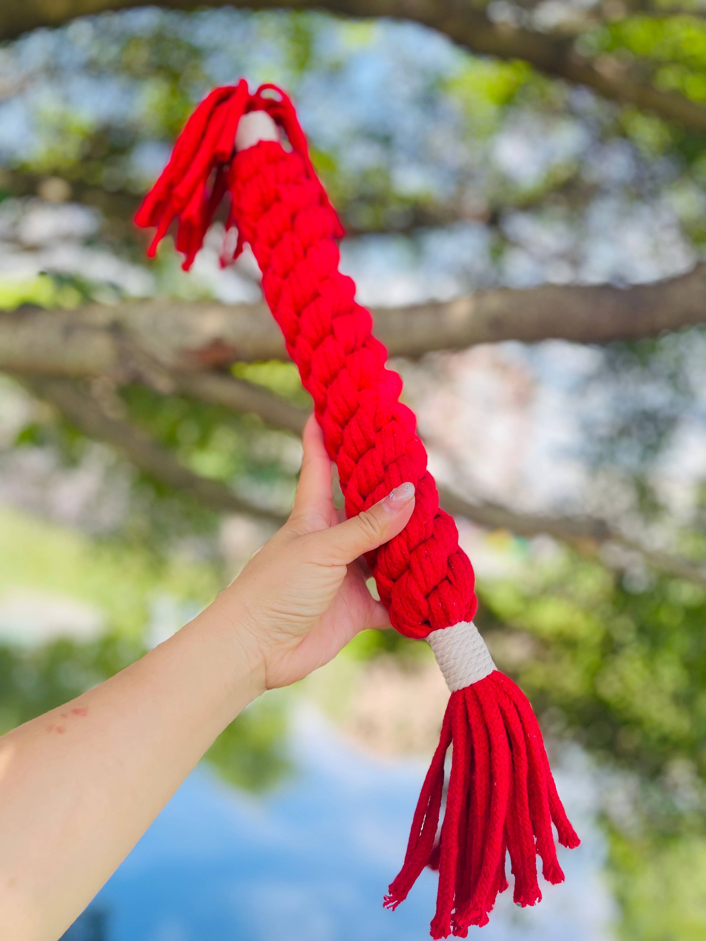 CSCORD - Large Red Handmade Macramé Candy Rope