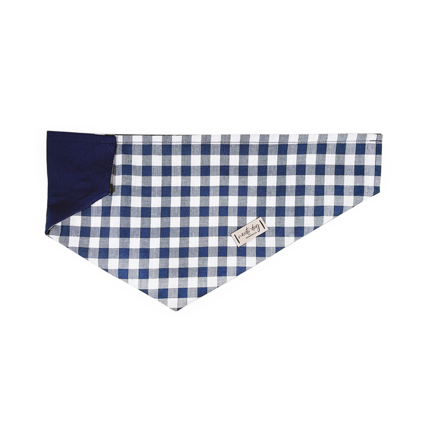 Buffalo Navy Check Oxford Plaid Over-the-collar Bandana