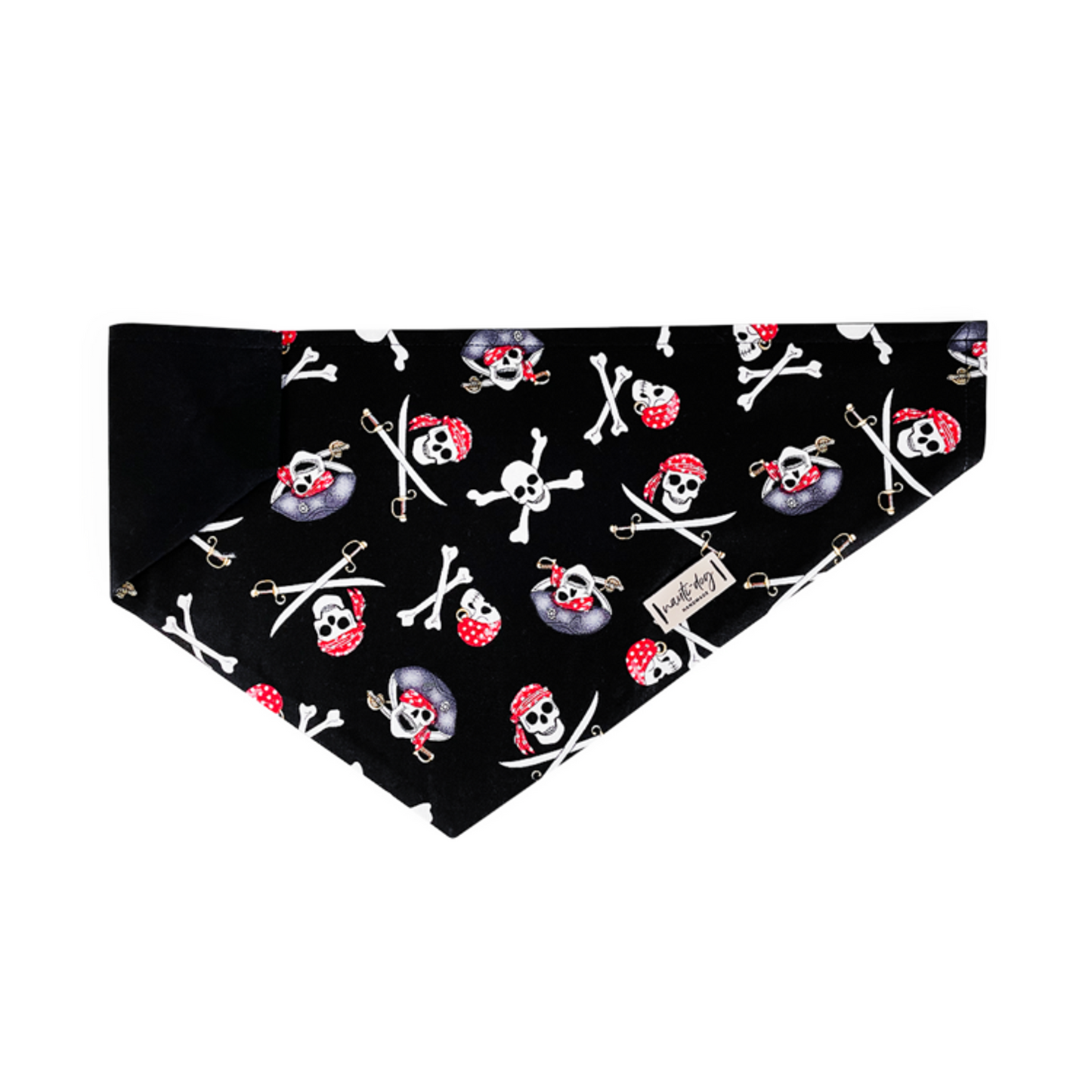 Jolly Roger Pirate Skull & Bones Over-the-collar Dog Bandana