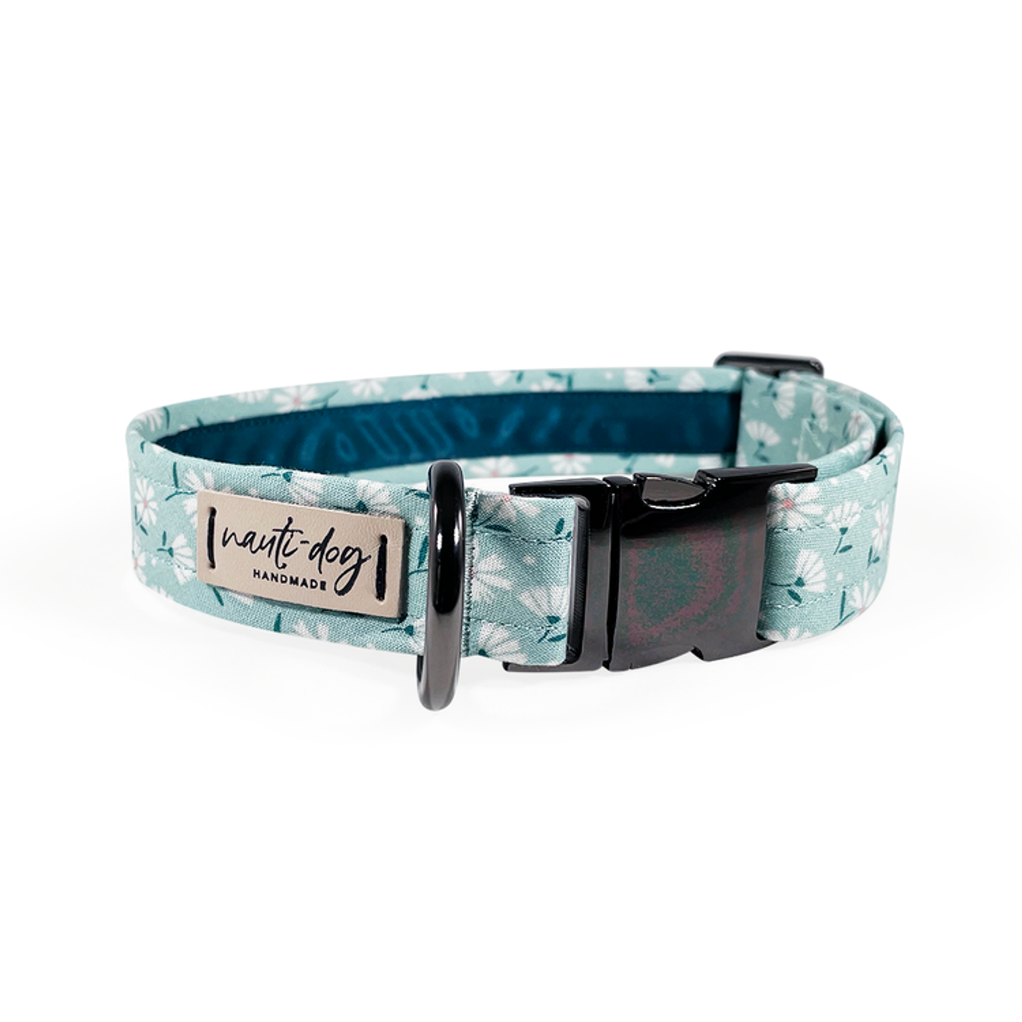 Paperwhite Sea Glass Green Daisy Floral Buckle Dog Collar - Pack Of: 1