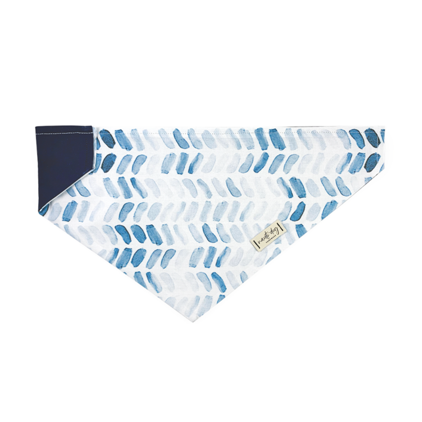 Raindrop Spring Watercolor Blue Herringbone Over-the-collar Dog Bandana