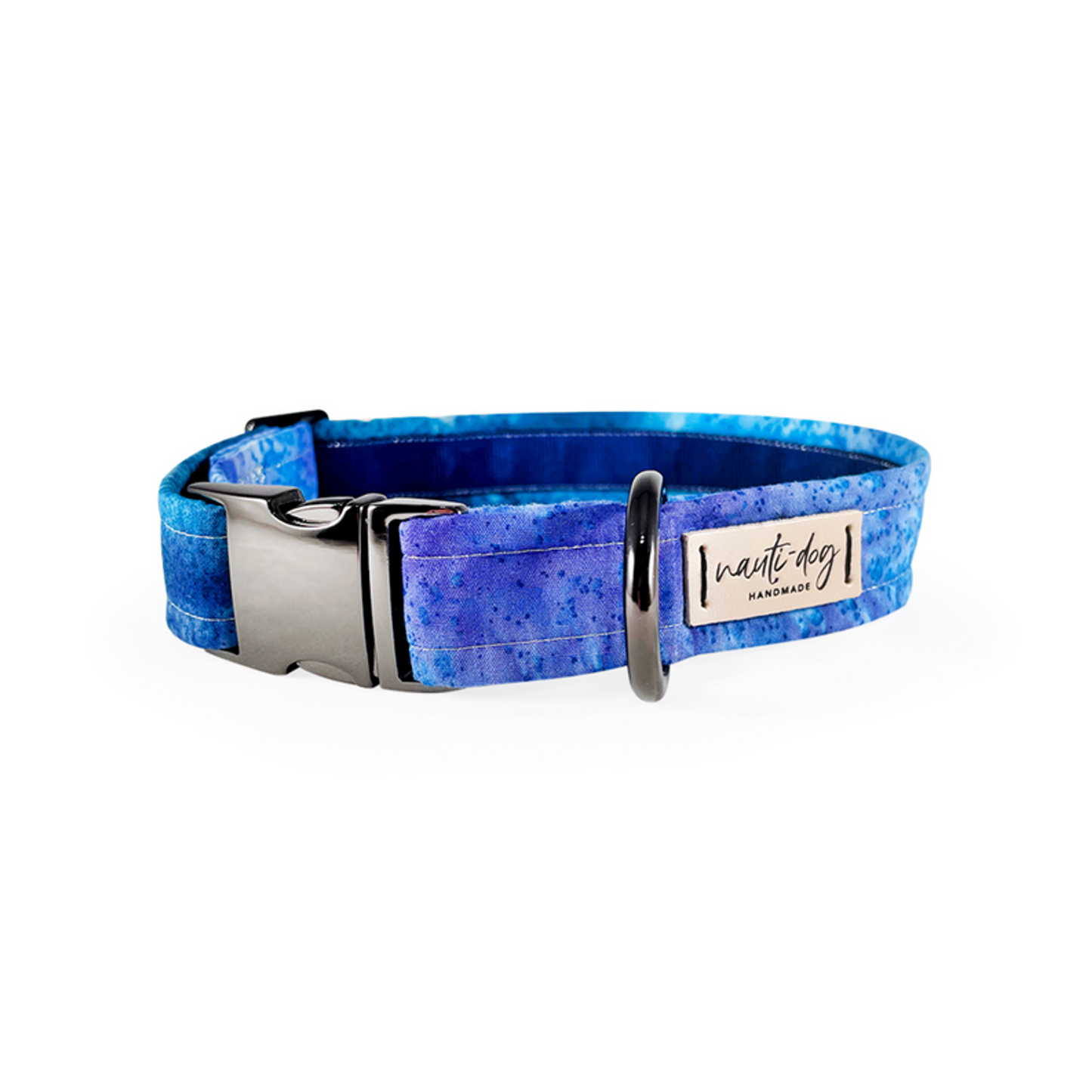 Surf Hand-dyed Batik Blue & Purple Bubble Buckle Dog Collar - Pack Of: 1