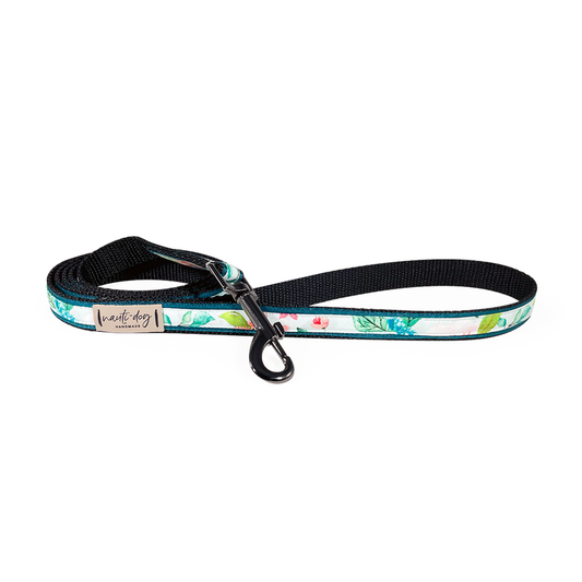 Magnolia Watercolor Spring Floral Ribbon Dog Leash