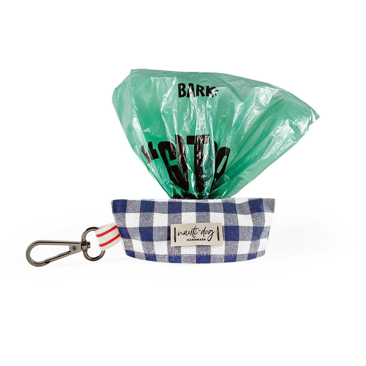 Buffalo Navy Check Oxford Plaid Dog Poop Waste Bag Dispenser